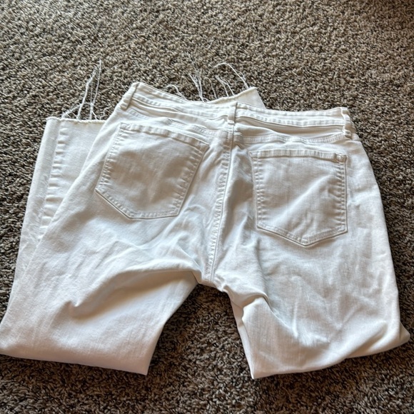 LOFT Women's White Ankle Jeans with Frayed Hem Jeans - Picture 7 of 13